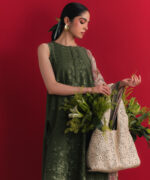 Green Dobby Unstitched Ensemble - View 6