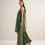 Green Dobby Unstitched Ensemble - View 1