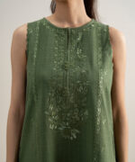 Green Dobby Unstitched Ensemble - View 3
