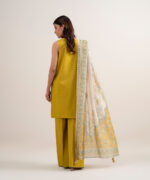 Yellow Dobby Unstitched Ensemble - View 2