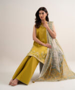 Yellow Dobby Unstitched Ensemble - View 4
