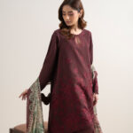 Red Dobby Unstitched Ensemble - View 1