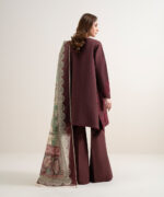 Red Dobby Unstitched Ensemble - View 2