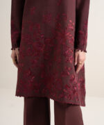 Red Dobby Unstitched Ensemble - View 4