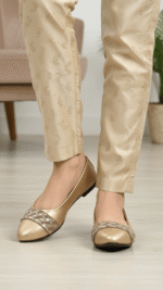 Golden Pumps For Ladies WN1253 - View 1