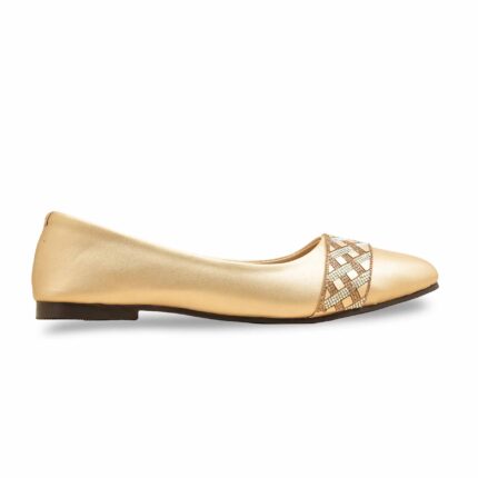 Golden Pumps For Ladies WN1253 - View 2