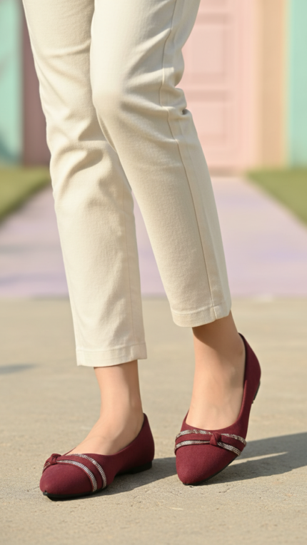Maroon Pumps For Women WN1268 - View 1