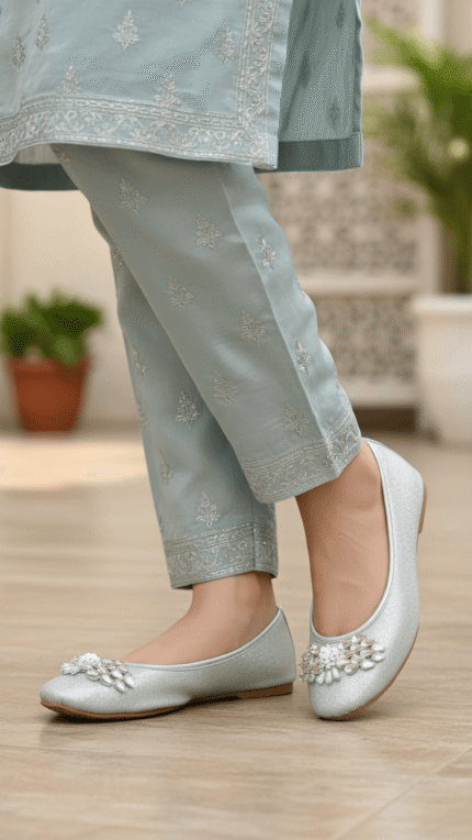 Silver Pumps For Ladies WN1271 - View 2