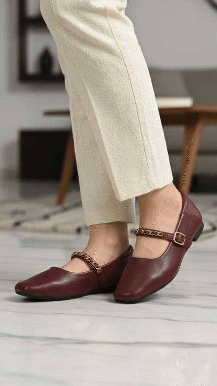 Maroon Pumps For Ladies WN1298 - View 1