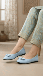 Sky Blue Women Pumps WN1361 - View 2