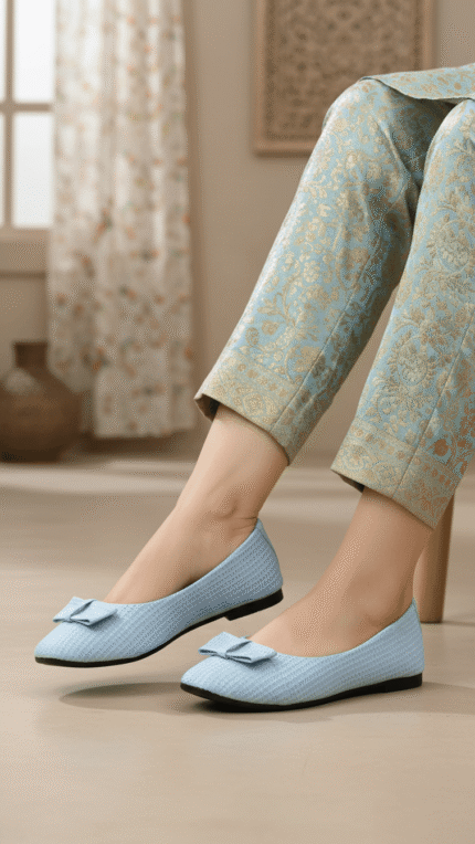 Sky Blue Women Pumps WN1361 - View 2