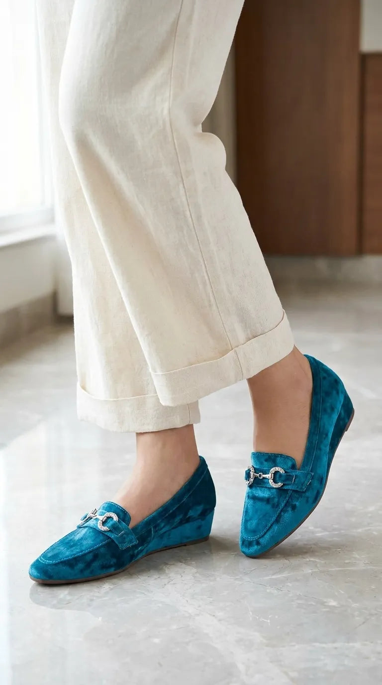 WN137696.jpg Teal Blue Pumps For Women WN1376 - View 1