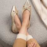 Golden Pumps For Women WN1426 - View 1