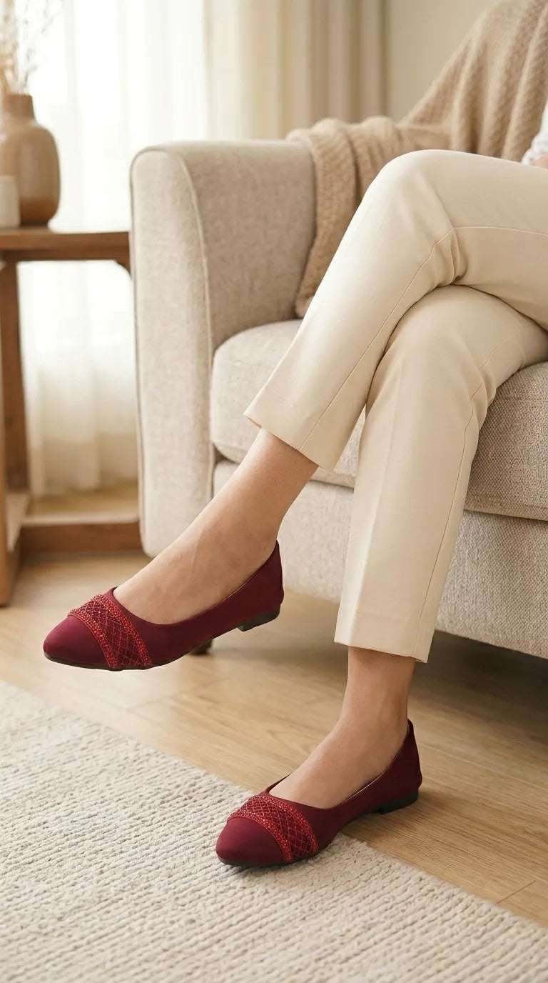 WN145505_2.jpg Maroon Pumps For Ladies WN1455 - View 1