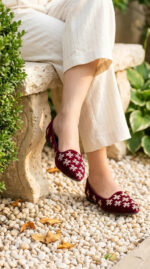 Maroon Pumps For Women WN1502 - View 3