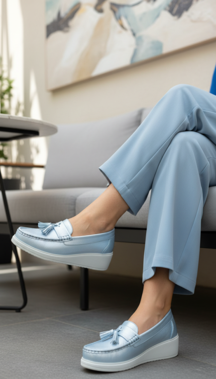 Blue Moccasin For Women WN4427 - View 1