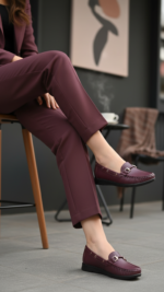 Maroon Moccasin For Ladies WN4513 - View 1