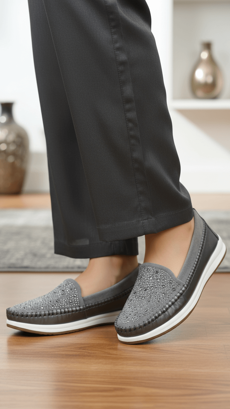 WN4514-07_acb0984b-68be-4072-9e29-986aa988ec14.png Grey Moccasin For Women WN4514 - View 1
