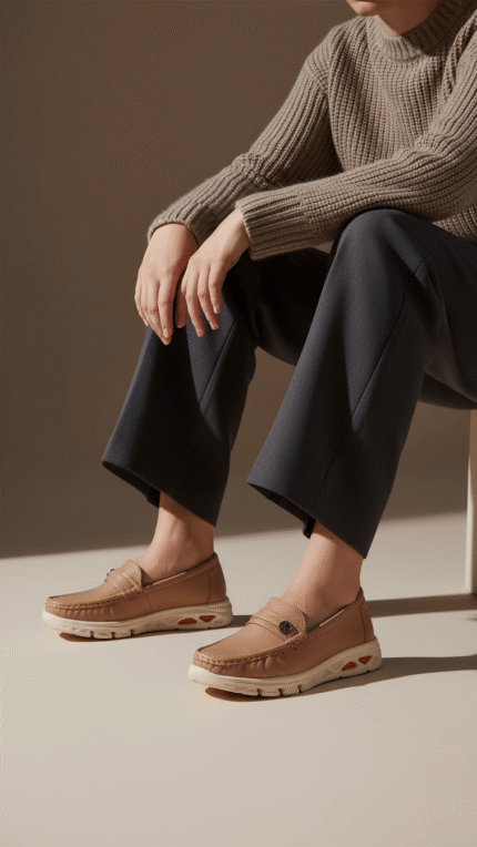 Beige Moccasin For Ladies WN4518 - View 1