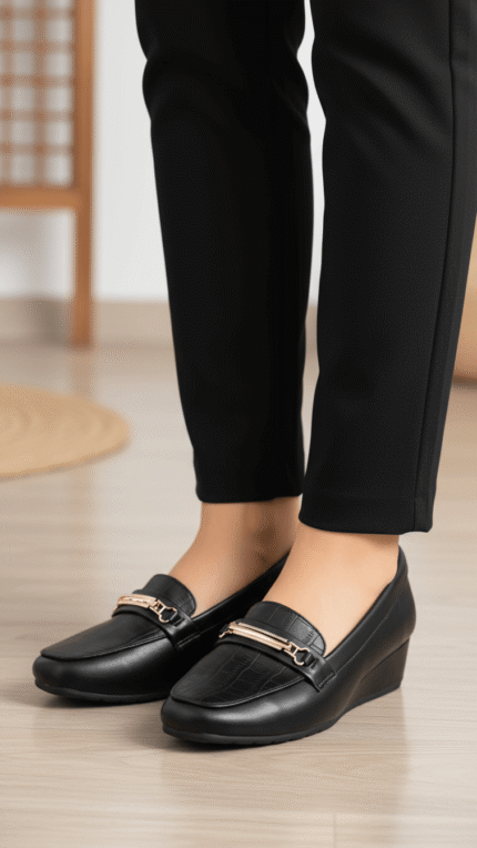 Black Moccasin For Ladies WN4520 - View 1