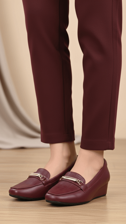 Maroon Moccasin For Ladies WN4520 - View 1