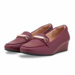 Maroon Moccasin For Ladies WN4520 - View 3