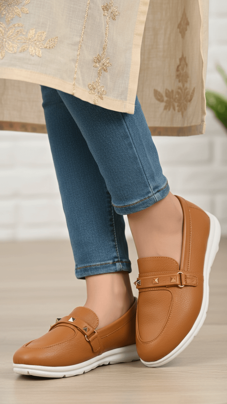 WN4534-73.png Tan Women Moccasin WN4534 - View 1