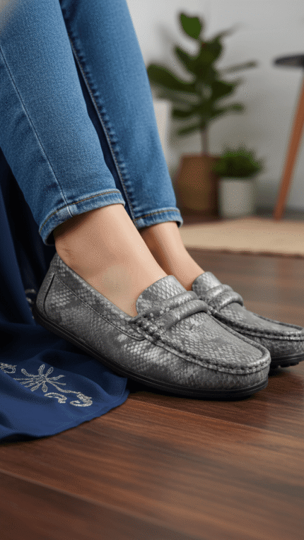 Grey Women Moccasin WN4553 - View 1