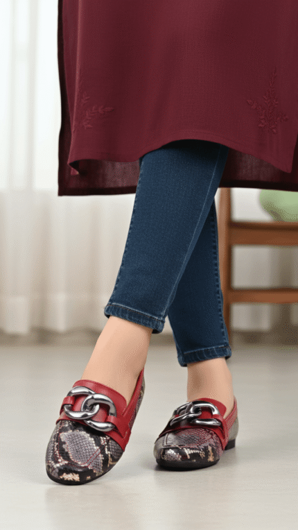 Maroon Moccasin WN4564 - View 1