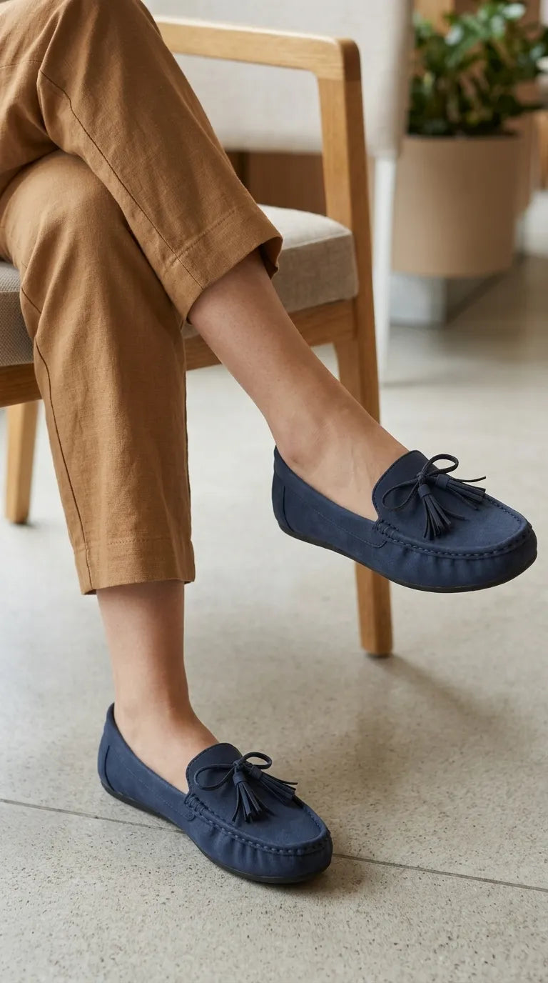 WN458912_2.jpg Blue Moccasin For Women WN4589 - View 1