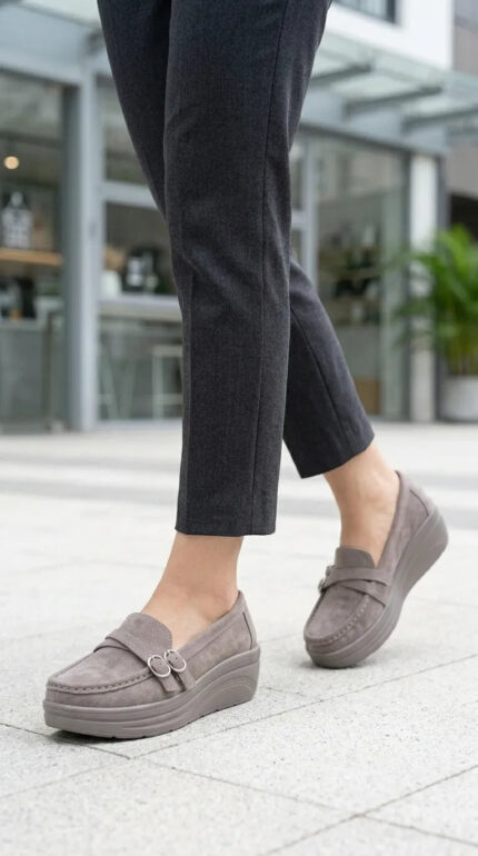 Grey Moccasin For Women WN4597 - View 2