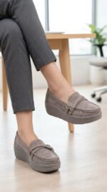 Grey Moccasin For Women WN4597 - View 3