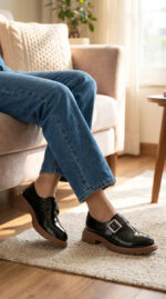 Black Moccasin For Women WN4599 - View 1
