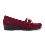 Maroon Moccasin For Women WN4600 - View 4