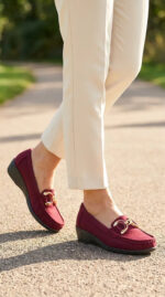 Maroon Moccasin For Women WN4600 - View 1
