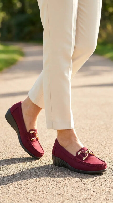 Maroon Moccasin For Women WN4600 - View 1