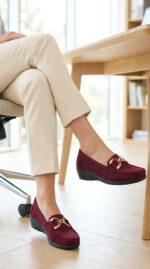Maroon Moccasin For Women WN4600 - View 2