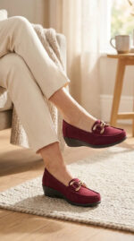Maroon Moccasin For Women WN4600 - View 3