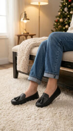 Black Moccasin For Women WN4606 - View 2