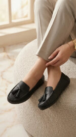 Black Moccasin For Women WN4606 - View 1