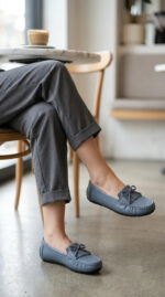 Blue Moccasin For Women WN4607 - View 3