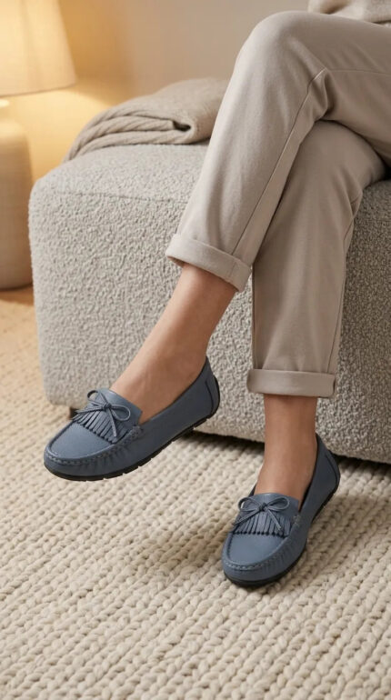 Blue Moccasin For Women WN4607 - View 1