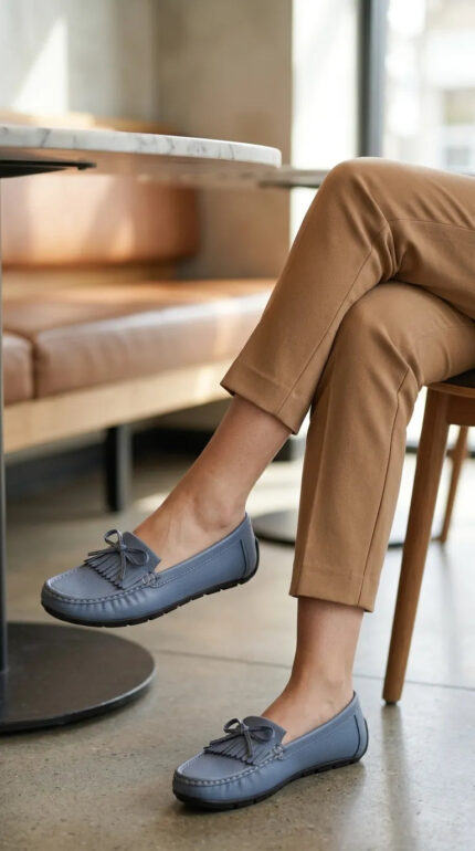 Blue Moccasin For Women WN4607 - View 2