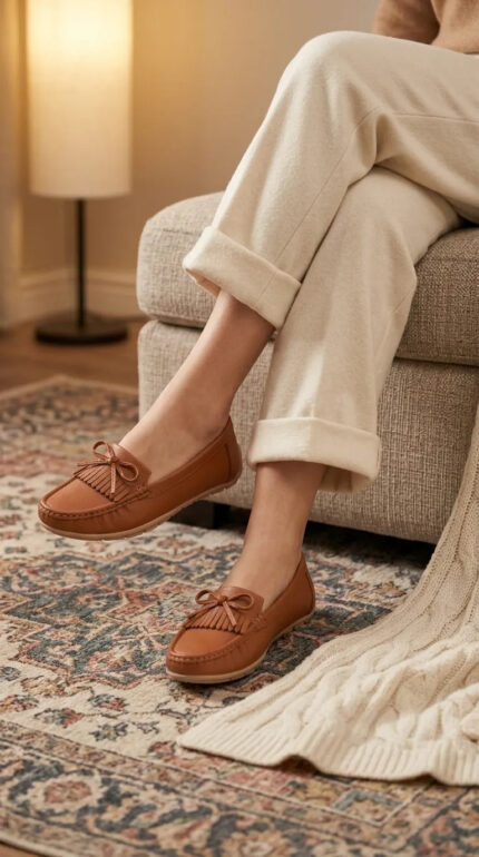 Tan Moccasin For Women WN4607 - View 2
