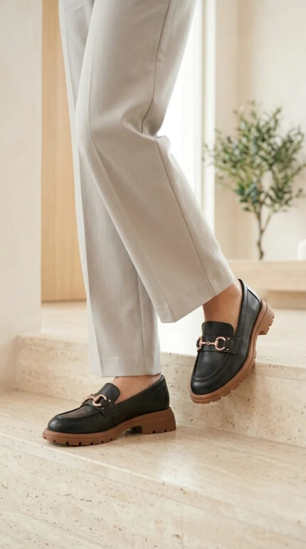 Black Moccasin For Ladies WN4617 - View 1