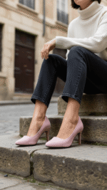 Pink Court Shoes WN7408 - View 1