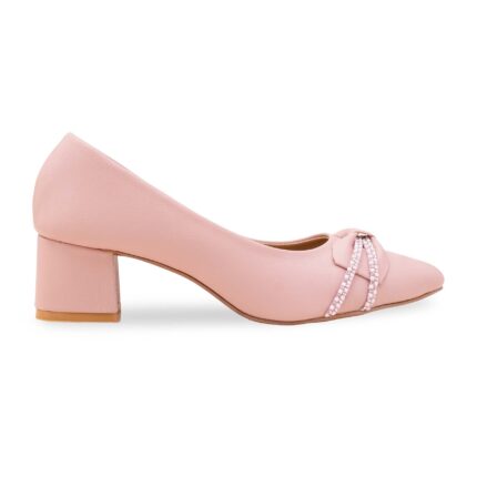 Pink Court Shoes For Ladies WN7493 - View 2