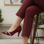 Maroon Court Shoes For Women WN7497 - View 1