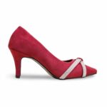 Maroon Court Shoes For Women WN7497 - View 2