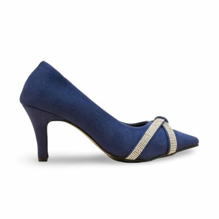 Navy Court Shoes For Women WN7497 - View 2